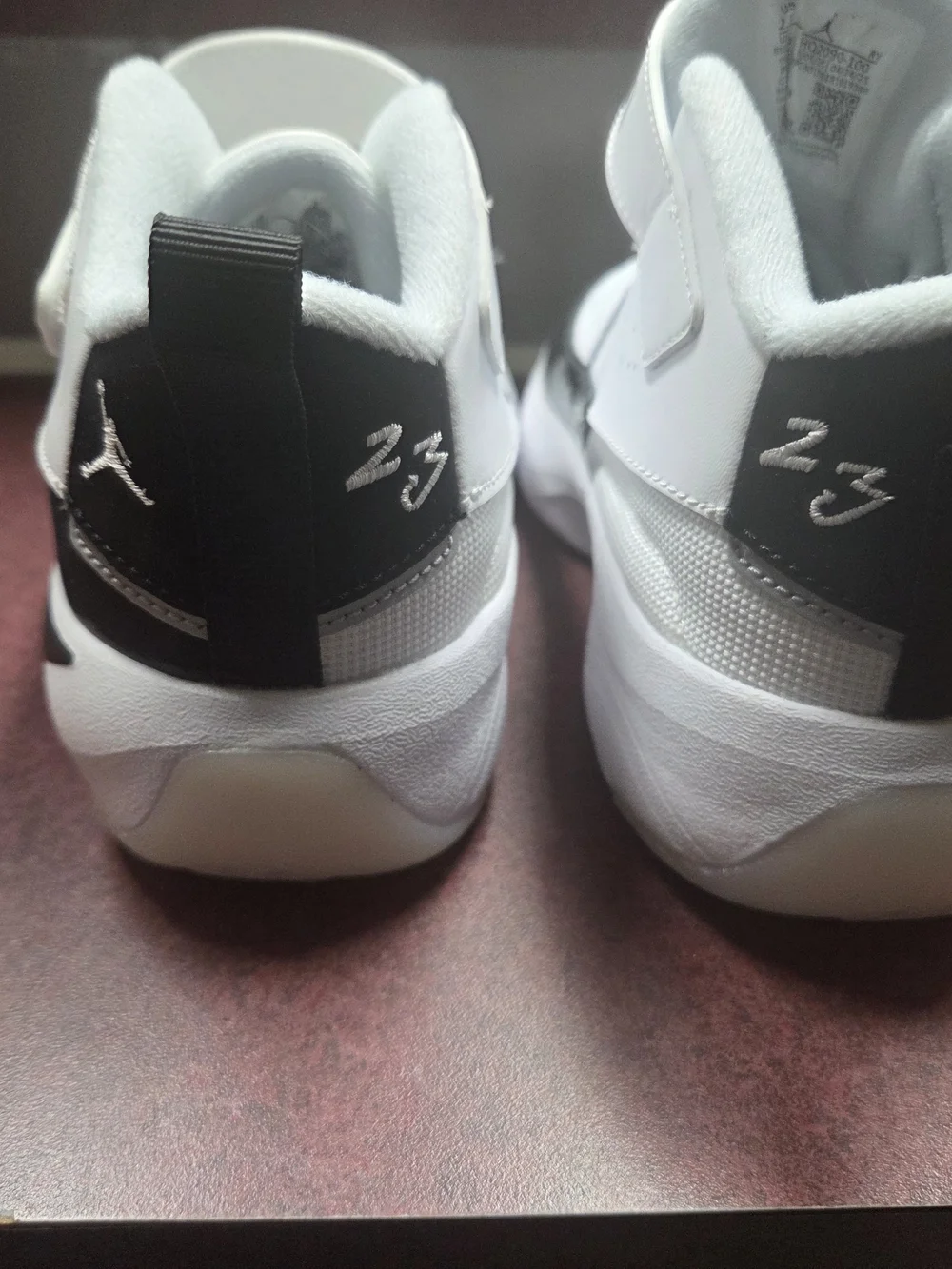 Jordan Kids White and Black Low-Top Sneakers with Velcro Strap
